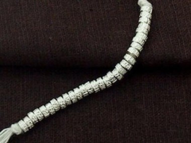 Karen Hill Tribe Silver Textured Ring Beads 4x2mm.