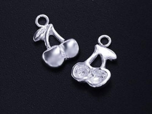 2 of 925 Sterling Silver Cherries Charms 8x9 mm.