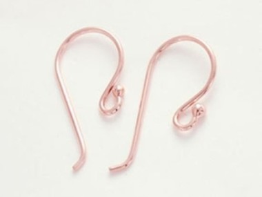 925 Sterling Silver Rose Gold Vermeil Style Earwires 9x18 mm.