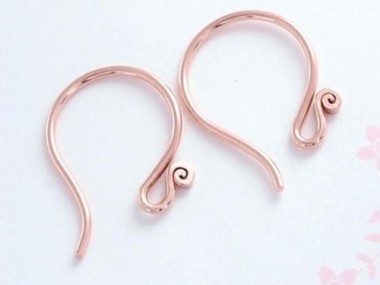 Karen hill tribe Rose Gold Vermeil Style Earwires 17mm.#