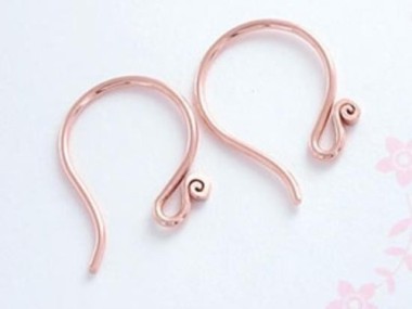 Karen hill tribe Rose Gold Vermeil Style Earwires 17mm.#