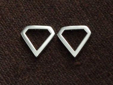 4 of 925 Sterling Silver Diamond Shape Links , Connectors 10 mm.