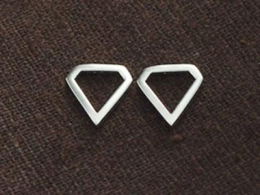 925 Sterling Silver Diamond Shape Links , Connectors 10 mm.