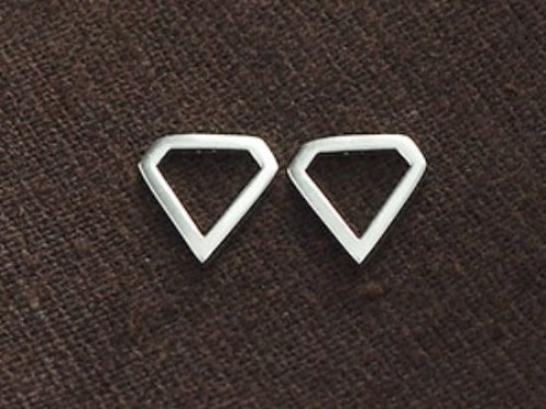 4 of 925 Sterling Silver Diamond Shape Links , Connectors 10 mm.