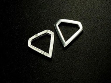 925 Sterling Silver Diamond Shape Links , Connectors 10 mm.