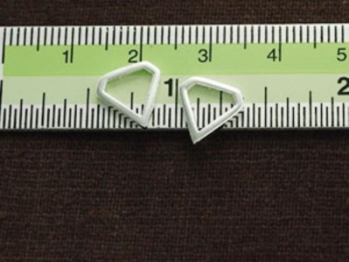 4 of 925 Sterling Silver Diamond Shape Links , Connectors 10 mm.