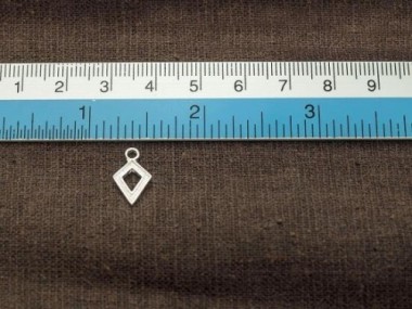 925 Sterling Silver Textured Diamond shaped Charms 8x11 mm.