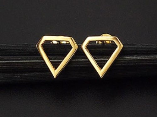 1 Pair of 925 Sterling Silver 24k Gold Vermeil Style Diamond Stud Earrings Post Findings.