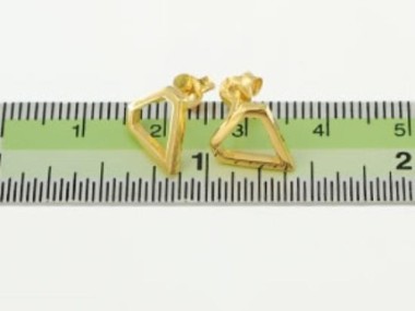 925 Sterling Silver 24k Gold Vermeil Style Diamond Stud Earrings Post Findings.