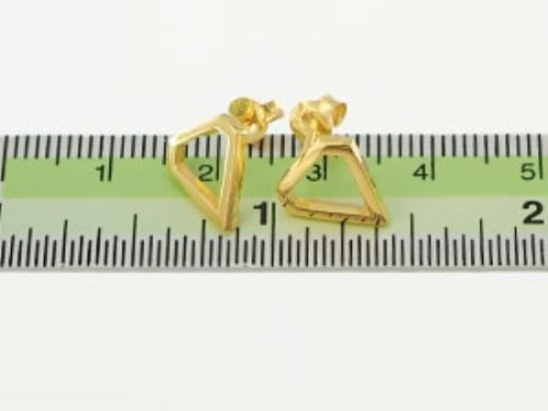 1 Pair of 925 Sterling Silver 24k Gold Vermeil Style Diamond Stud Earrings Post Findings.