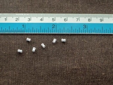 Karen Hill Tribe Silver Hourglass Beads 2.5x3.5 mm.