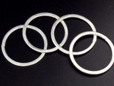 4 of Karen Hill Tribe Silver Brushed Circle Jump Rings 24 mm.