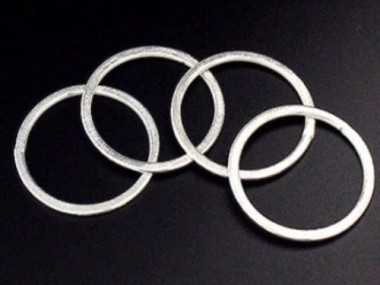 Karen Hill Tribe Silver Brushed Circle Jump Rings 24 mm.