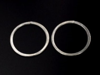 Karen Hill Tribe Silver Brushed Circle Jump Rings 24 mm.