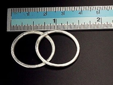 Karen Hill Tribe Silver Brushed Circle Jump Rings 24 mm.