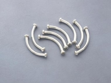 Karen Hill Tribe Silver Curve Beads 2x23 mm.