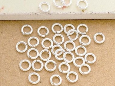 925 Sterling Silver Opened Jump Rings 3.9 mm.#