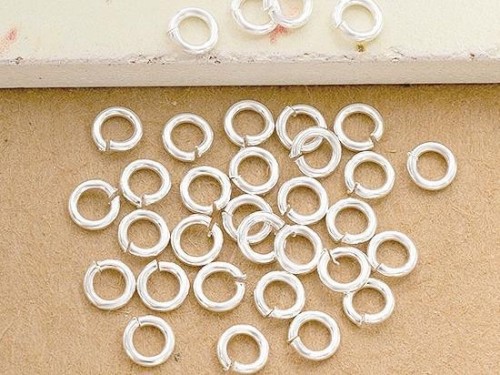 50 of 925 Sterling Silver Opened Jump Rings 3.9 mm.20 AWG wire