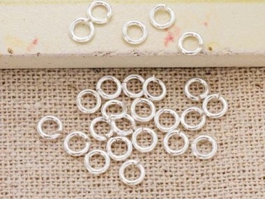 925 Sterling Silver Opened Jump Rings 3.9 mm.#