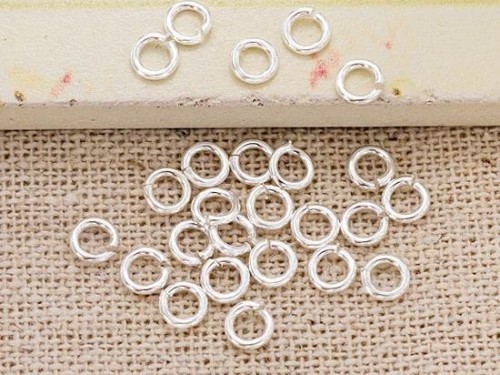 50 of 925 Sterling Silver Opened Jump Rings 3.9 mm.20 AWG wire