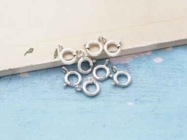 925 Sterling Silver Trigger Ring Clasps 8 mm.