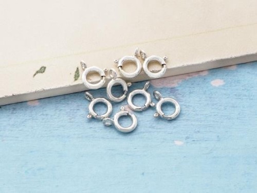 8 of 925 Sterling Silver Trigger Ring Clasps 8 mm.