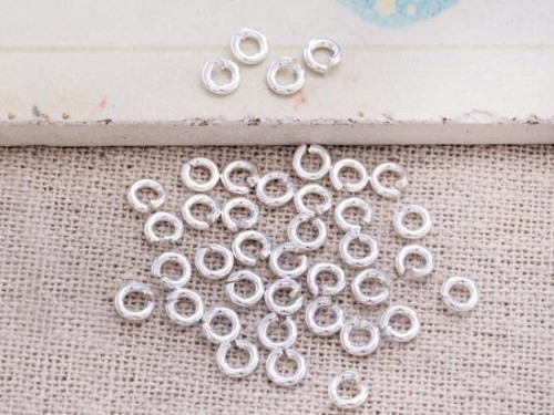 40 of 925 Sterling Silver Opened Jump Rings 4 mm.