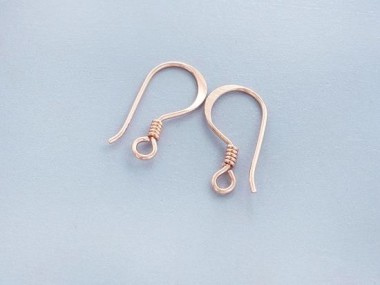 Karen hill tribe Rose Gold Vermeil Style Earwires 8x17mm.