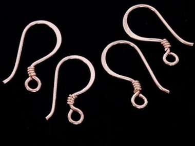 Karen hill tribe Rose Gold Vermeil Style Earwires 8x17mm.#