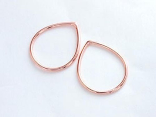 2 of 925 Sterling Silver Rose Gold Vermeil Style Pear Links, Connectors Pear Links, Connectors 15.5x19 mm. Polish Finished