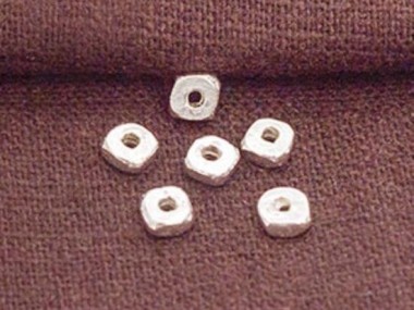 Karen Hill Tribe Silver Free form Disc Spacer Beads 3.4x1.6 mm.