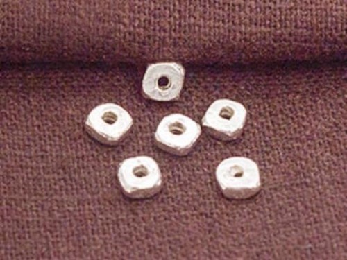 20 of Karen Hill Tribe Silver Free form Disc Spacer Beads 3.4x1.6 mm.