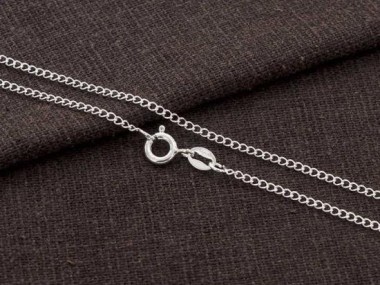 925 Sterling Silver Marquise Chain Necklace 3x4 mm.