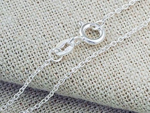 20 inches of 925 Sterling Silver Fine Cable Chain Necklace , 1x1.5 mm. Delicate Chain