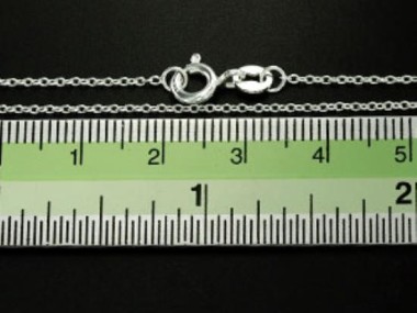 925 Sterling Silver Fine Cable Chain Necklace , 1x1.5 mm.