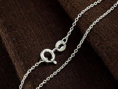 925 Sterling Silver Fine Cable Chain Necklace , 1x1.5 mm.