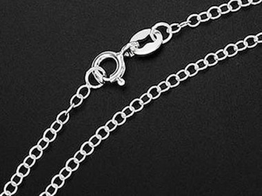 925 Sterling Silver Cable Chain Necklace 2x1.5 mm.