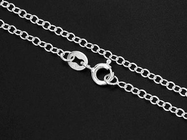 925 Sterling Silver Cable Chain Necklace 2x1.5 mm.