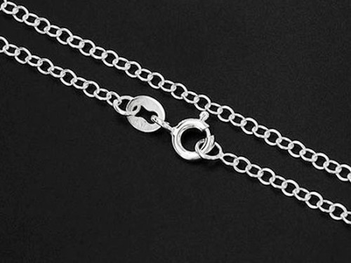 16 inches of 925 Sterling Silver Cable Chain Necklace 2x1.5 mm. Delicate Chain