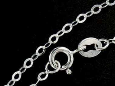 925 Sterling Silver Marquise Chain Necklace 1.8x2.5 mm.