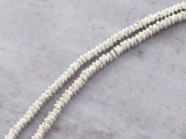 Karen Hill Tribe Silver Little Bicone Beads 3x1.5 mm.