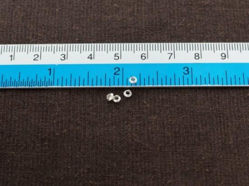 100 of Karen Hill Tribe Silver Little Bicone Beads 3x1.5 mm. 6.5 "/strand .