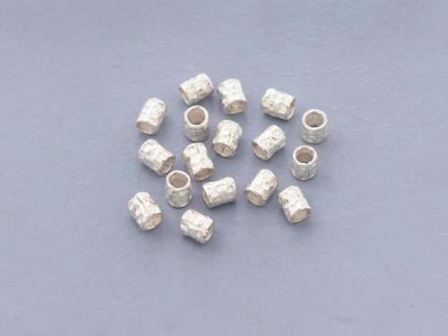 30 of Karen Hill Tribe Silver Hammered Tubular Beads 3.5 mm.