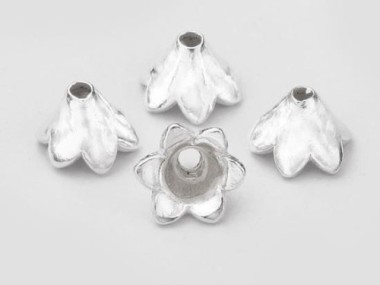 8 of Karen Hill Tribe Silver Flower Bead Caps 5x7 mm.