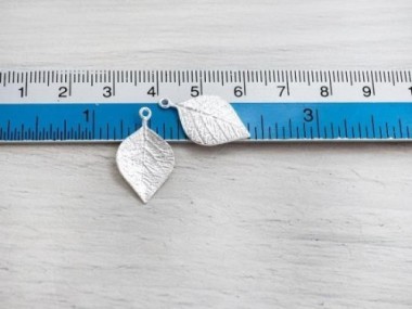 925 Sterling Silver Leaf Charms 13x20mm.