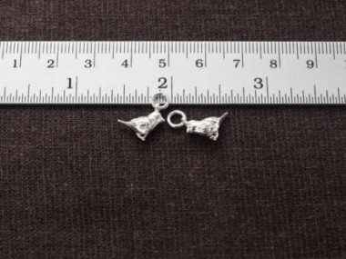 925 Sterling Silver Bird Charms 4.8x13mm.