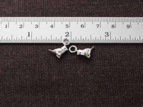 2 of 925 Sterling Silver Bird Charms 4.8x13mm.