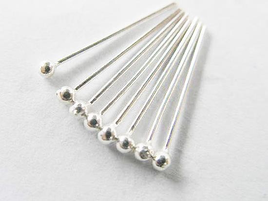 40 of 925 Sterling Silver Head Pins 15x0.5 mm.