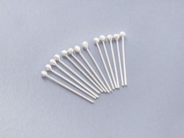 925 Sterling Silver Head Pins 15x0.5 mm.