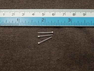 925 Sterling Silver Head Pins 15x0.5 mm.